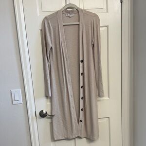 LOFT Beige Button-Down Cardigan